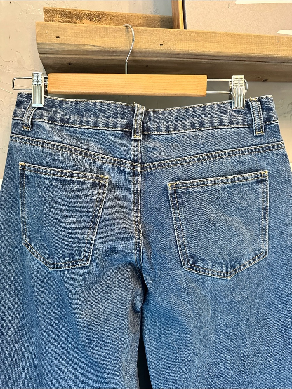 Edikted Women's Washed Denim Wide Leg Blue Jeans size S - Picture 4 of 11
